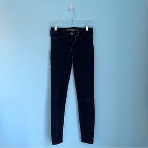 American Eagle Black Super Super Stretch Low-Rise Jegging (0L)